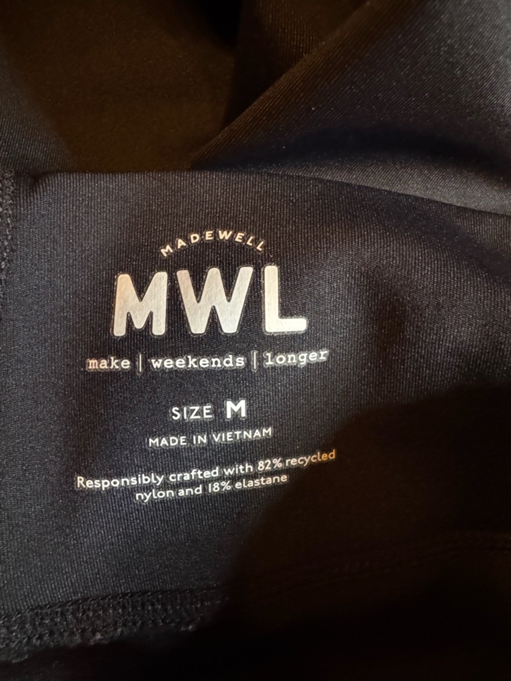 Madewell MWL Form High-Rise 7" Biker Shorts in True Black Size M - Picture 4 of 6